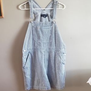 Blue and White Overall Shorts